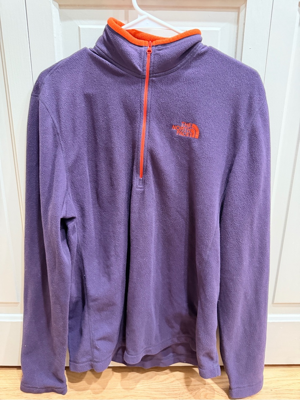 The North Face Purple Fleece Pullover with Orange Trim